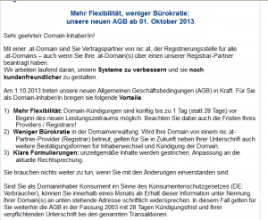 Der Verfasser dieser Mail von Nic.at hat seine eigene Mail nicht einmal überflogen, bevor er sie abgesandt hatte. Dieses Eindrucks kann man sich nicht erwehren.