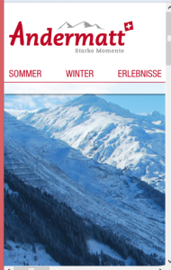 Andermatt-Sedrun: Im mobilen Internet noch nicht angekommen. Laut Studien klicken 95% der Smartfonbesitzer Webseiten weg, wenn sie nicht eine mobile Version haben.