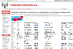 Datendiebstahl durch Extremisten: In Deutschland müßte eigentlich deutsches Recht angewandt werden. (Bild: AfD Parteitag Stuttgart Indymedia)