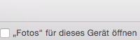 Häkchen rein und das Programm "Fotos" öffnet sich bei diesem Gerät nicht mehr automatisch