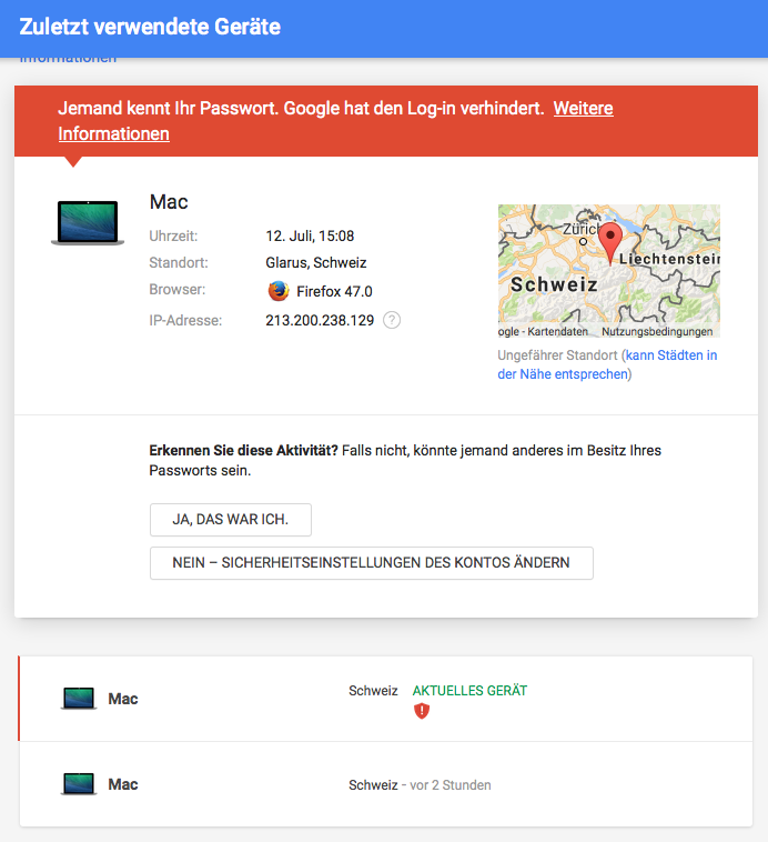 Google-Adwords sperrt einen aus, wenn man es bei Kunden zeigen will