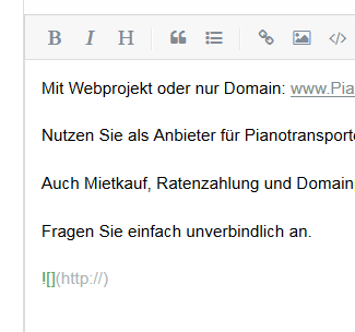 Nur ein Html-Kode erscheint aber Bild-einfügen geht nicht. Einfach müüühsam! Und schade, weil das CMS Bludit gute Ansätze hat.