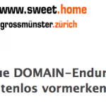 So wirbt der umstrittene Anbieter Switchplus GmbH für die neue Zuerich-Domain: Grossmünster.zuerich hält er für eine gute Domäne!